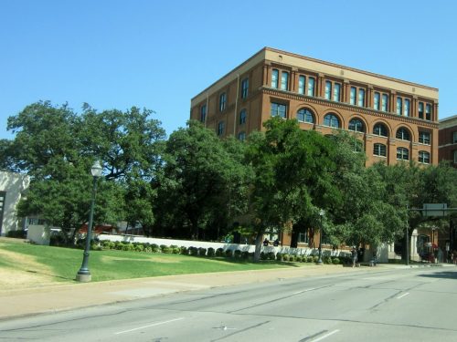 Dealey Plaza view of Sixth Floor Museum Building in Dallas