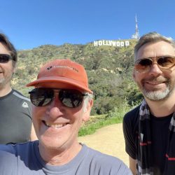travelers on a guided tour of Griffith Park and the Hollywood sign