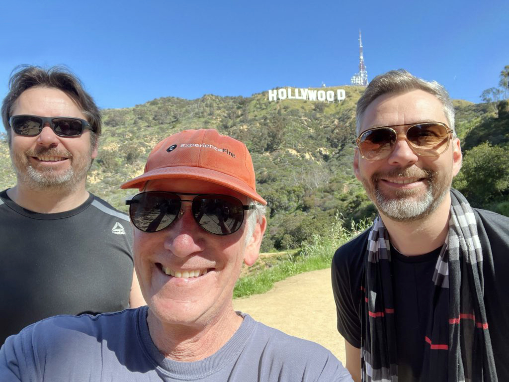 travelers on a guided tour of Griffith Park and the Hollywood sign