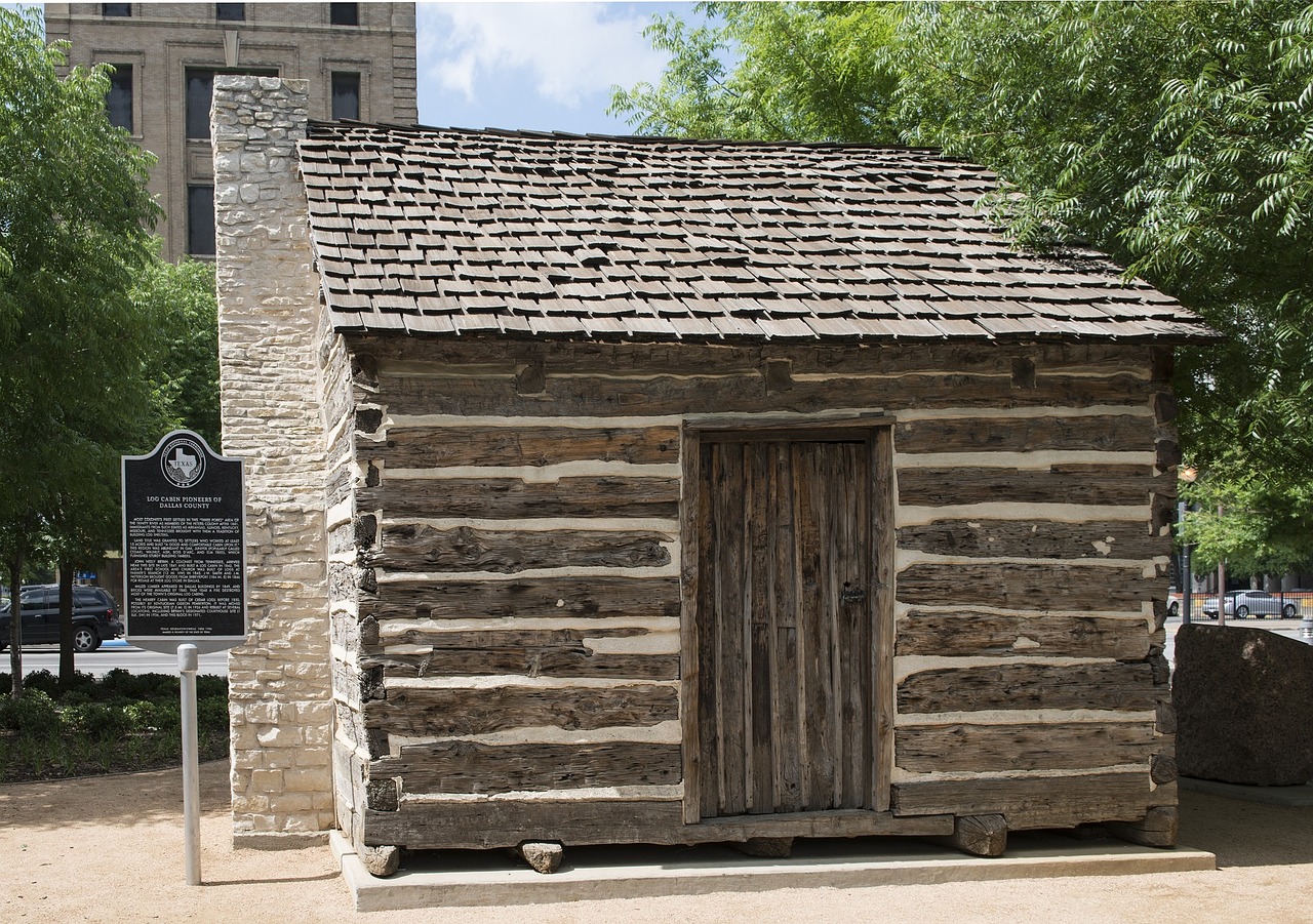 Log Cabin Replica in Dealey Plaza in Dallas