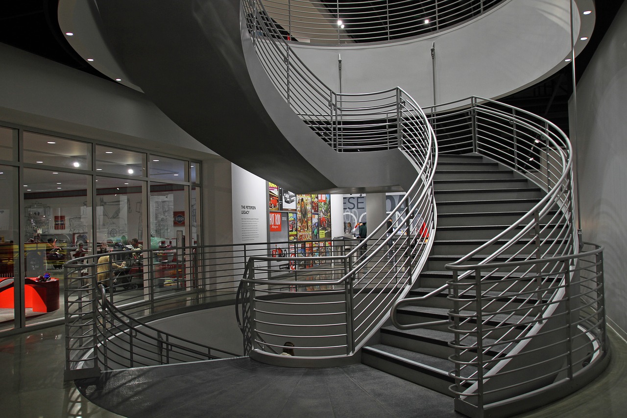 Stairs at the Petersen Automotive Museum in Los Angeles