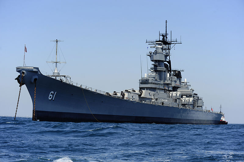 USS Iowa off the California coast