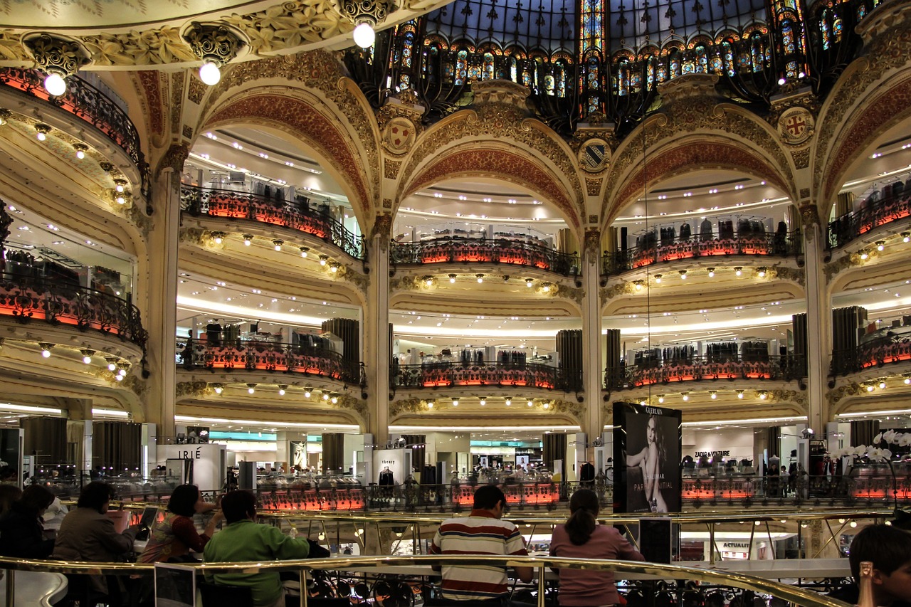 floor-by-floor view of the galeries lafayette in paris