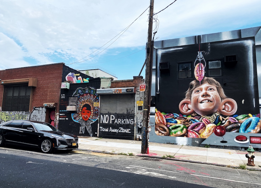 Mural at Bushwick, part of a self-guided walking tour in Brooklyn, New York City