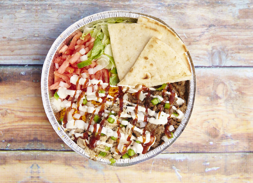 Combo platter from The Halal Guys, one of the iconic foods in New York City