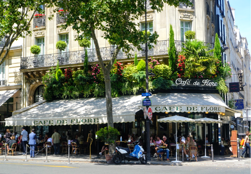 Café de Flore in Saint Germain de Pres in Paris
