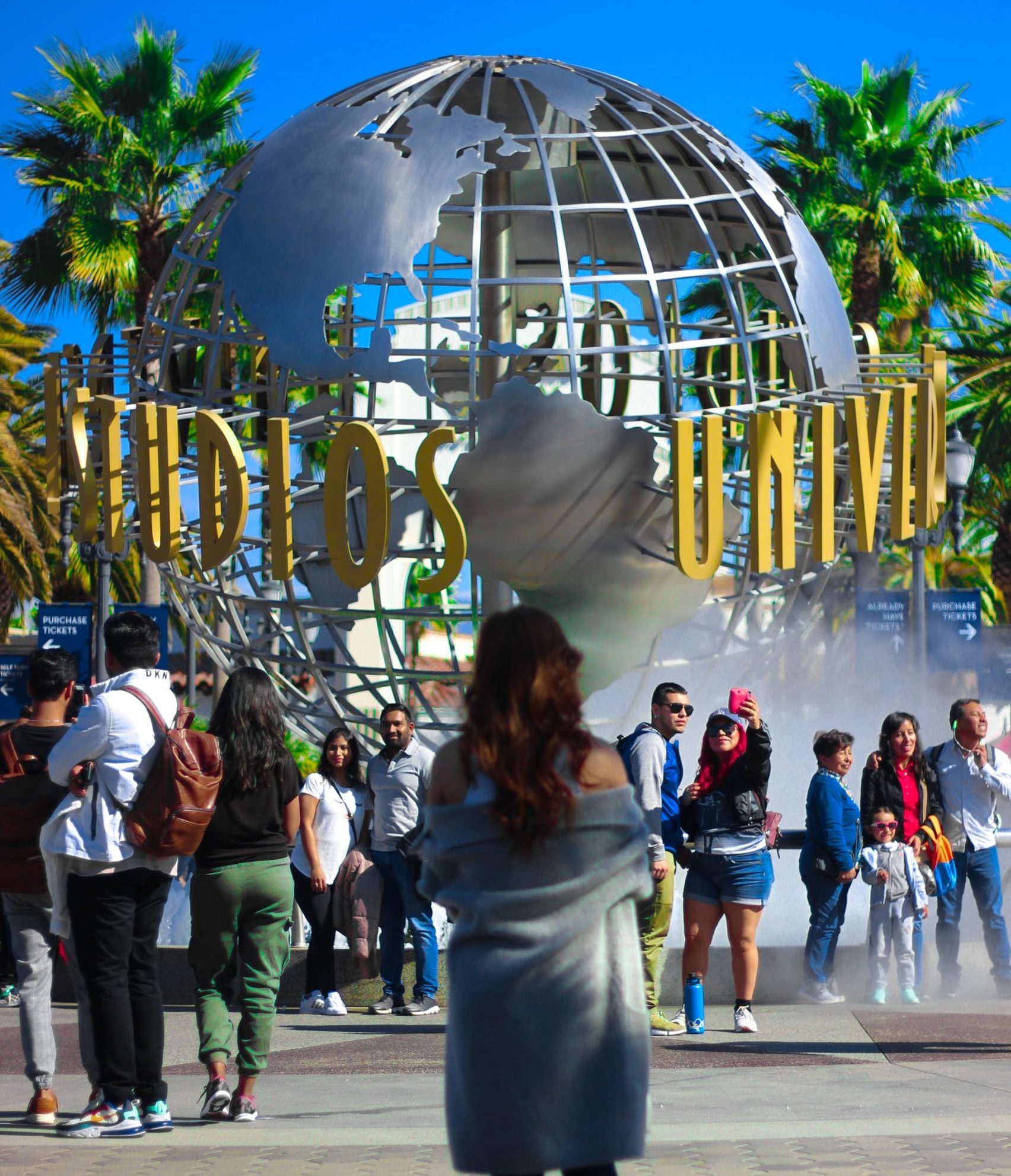 Person admiring Universal Studios Hollywood theme park