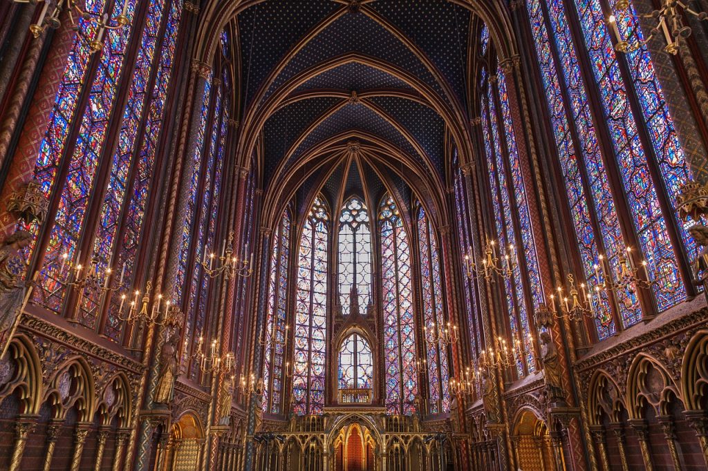 Sainte-Chapelle stained glass from inside