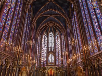 Sainte-Chapelle stained glass from inside