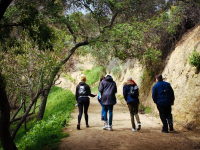 group hiking at the park in Los Angeles