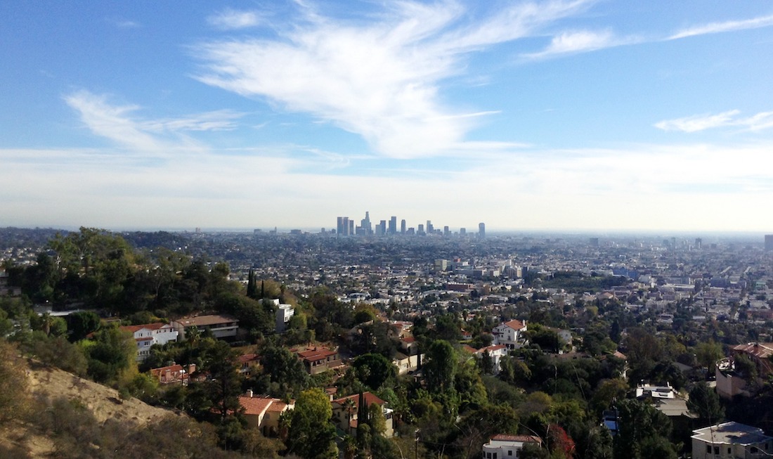 View of LA from a hiking trail at Runyon Canyon
