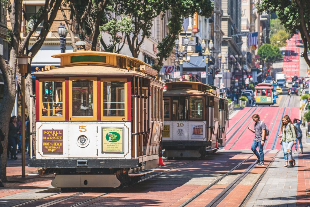 Cable car in San Francisco