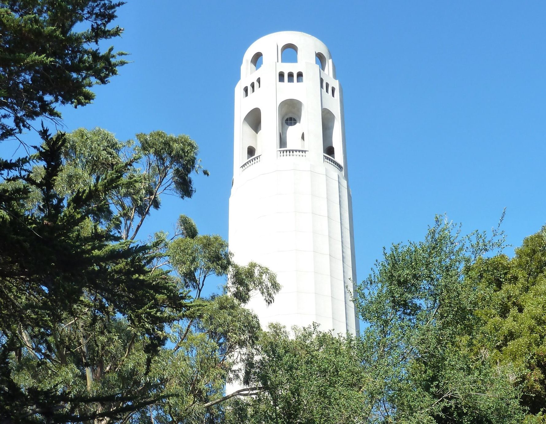 Closeup of Coit Tower in San Francisco