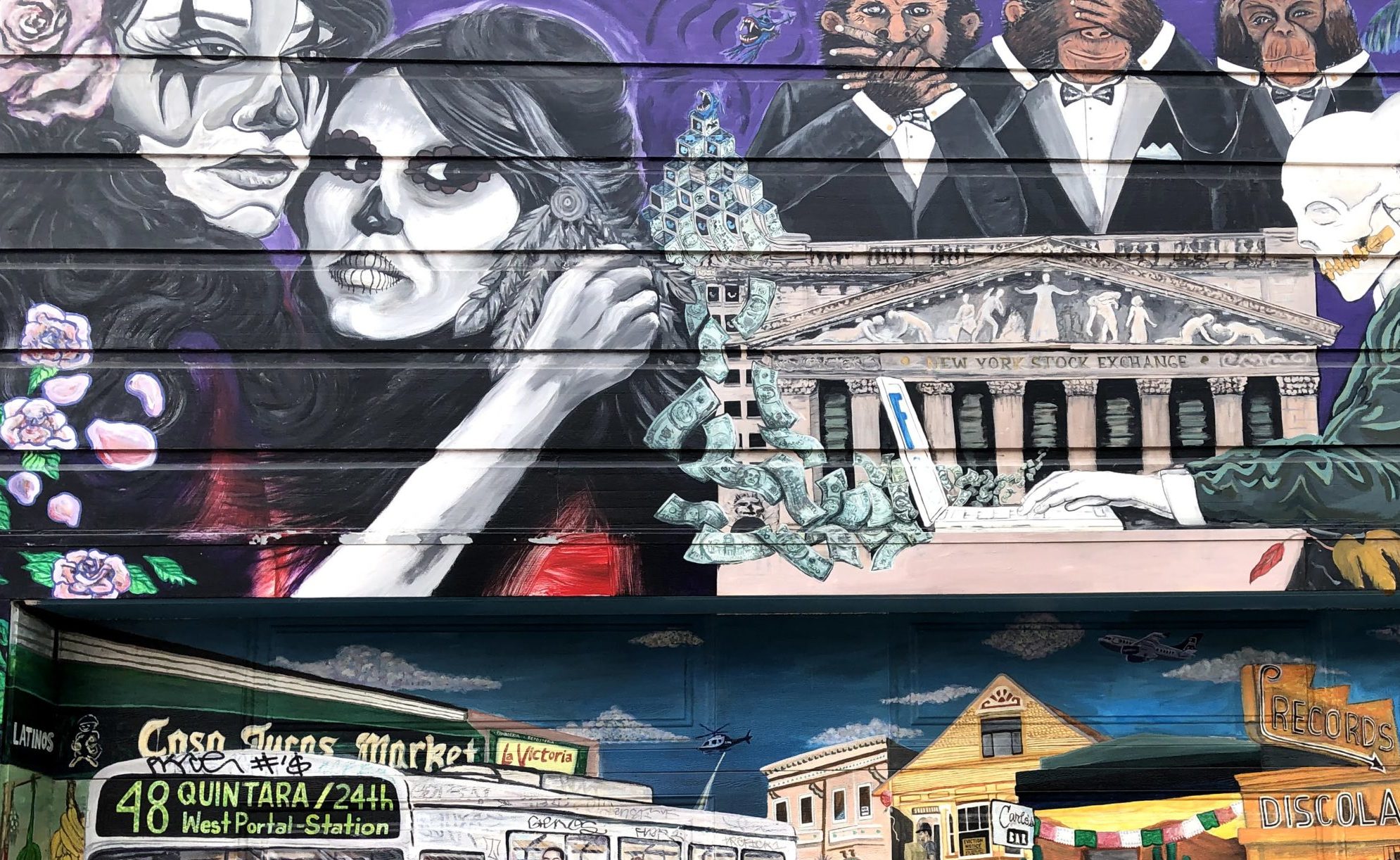 Mission District murals with Latino influence