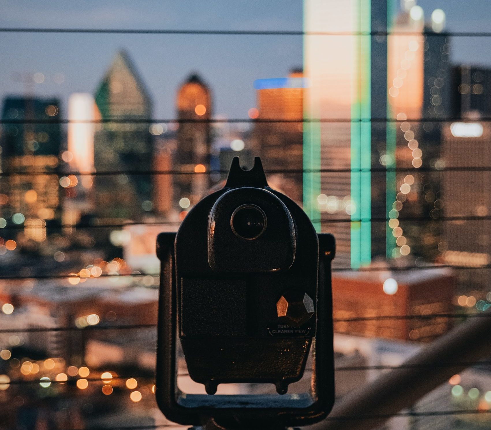 Reunion Tower binoculars in the GeO-Deck