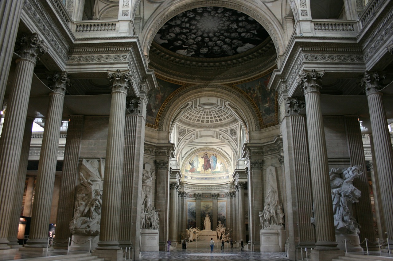 Sculptures and artwork inside the Paris Pantheon