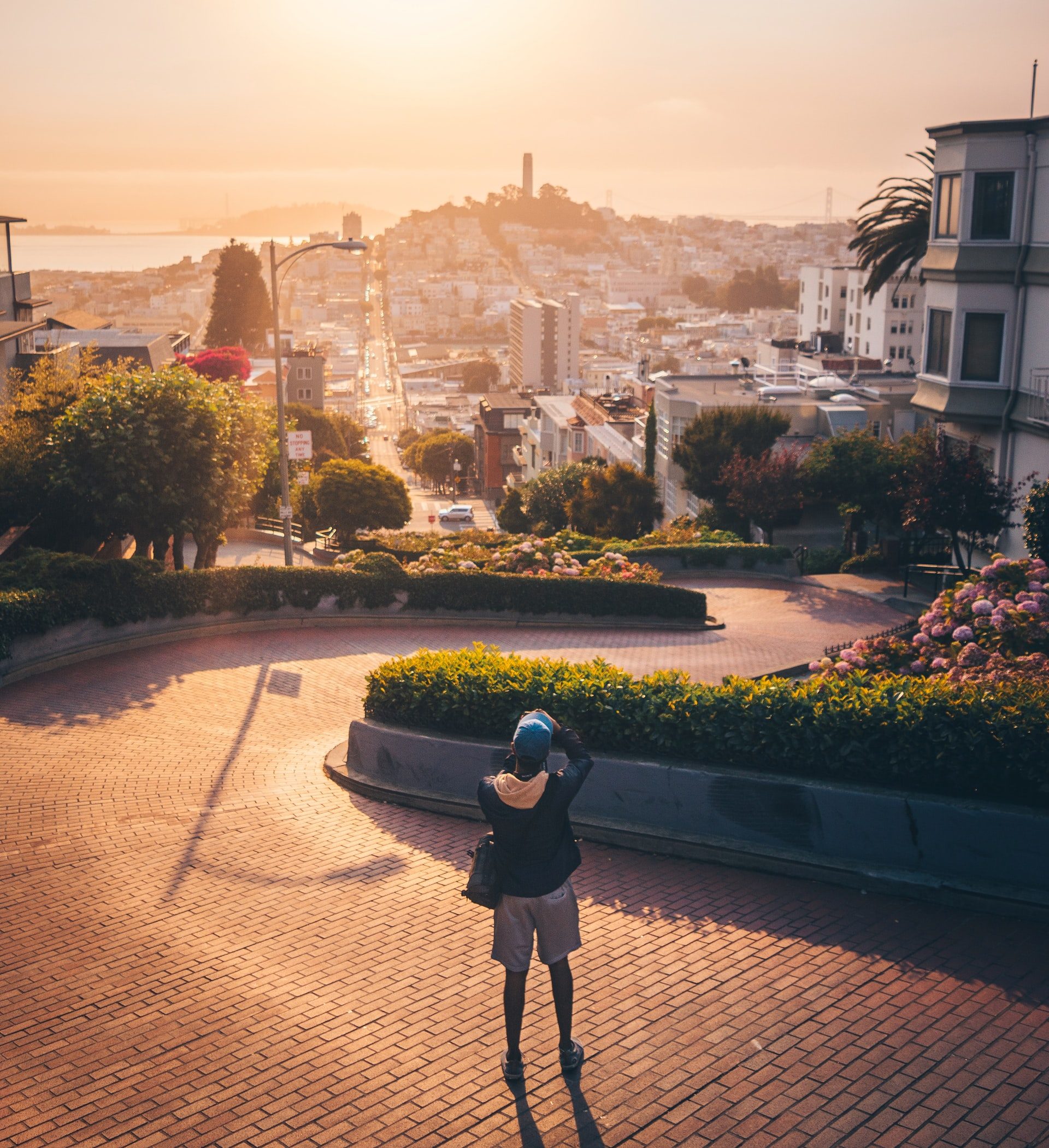 Photographing Lombard Street in San Francisco at sunrise