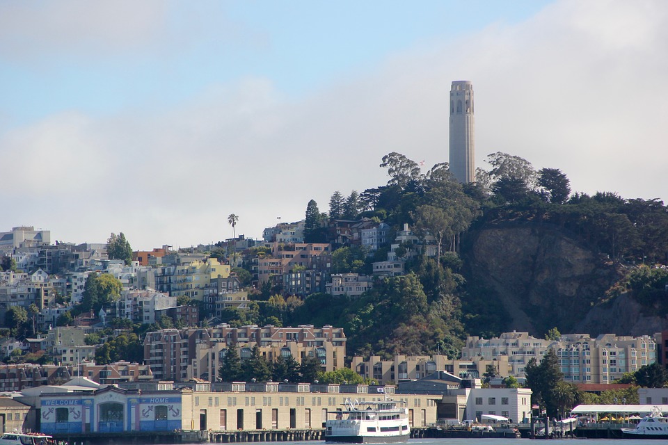 Coit tower in san francisco on telegraph hill