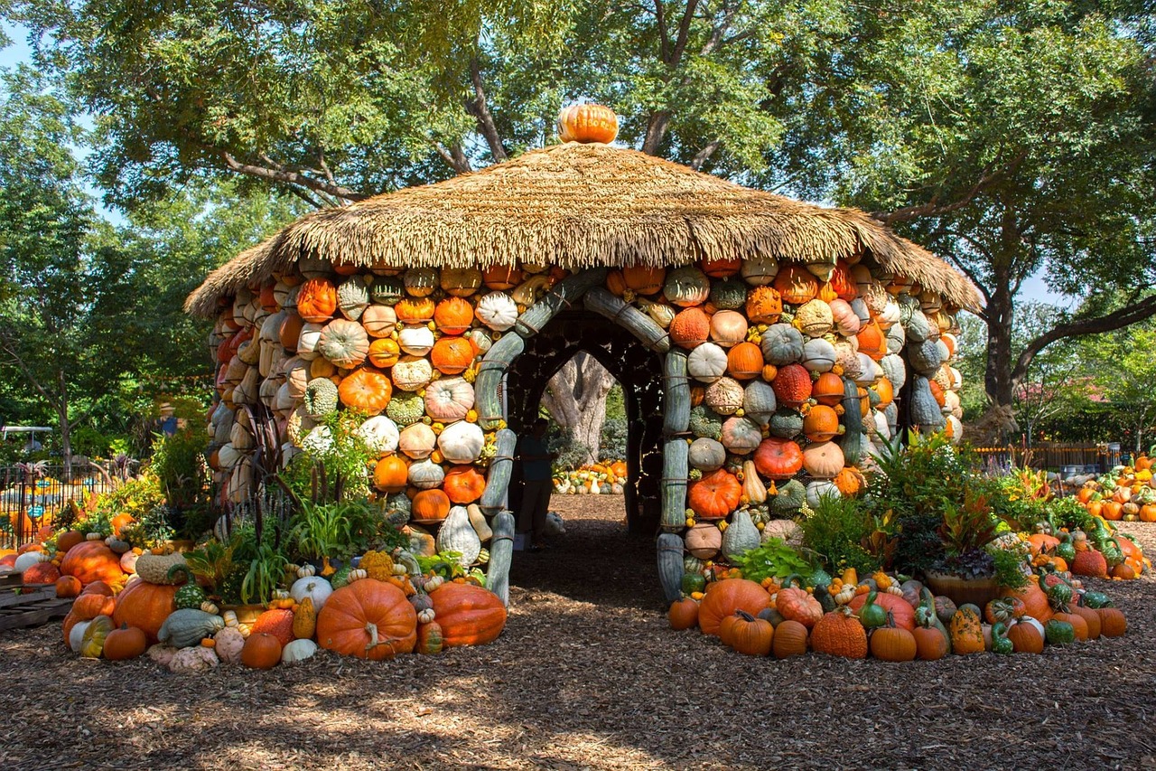 pumpkin house during Dallas arboretum fall festival