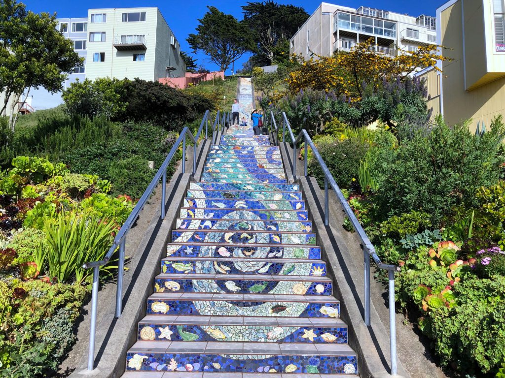 16th Avenue Tiled Steps with mosaic art