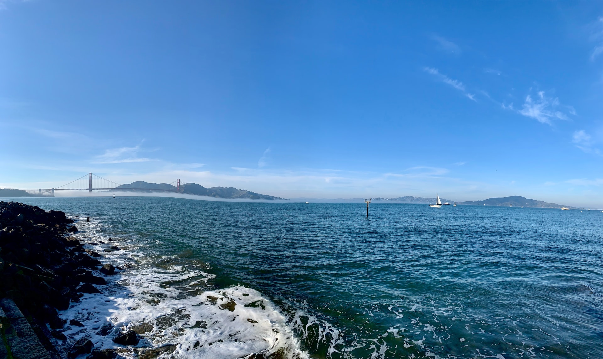 View of the bay from Presidio Park in San Francisco