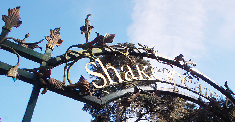 Shakespeare Garden entrance sign in Golden Gate Park