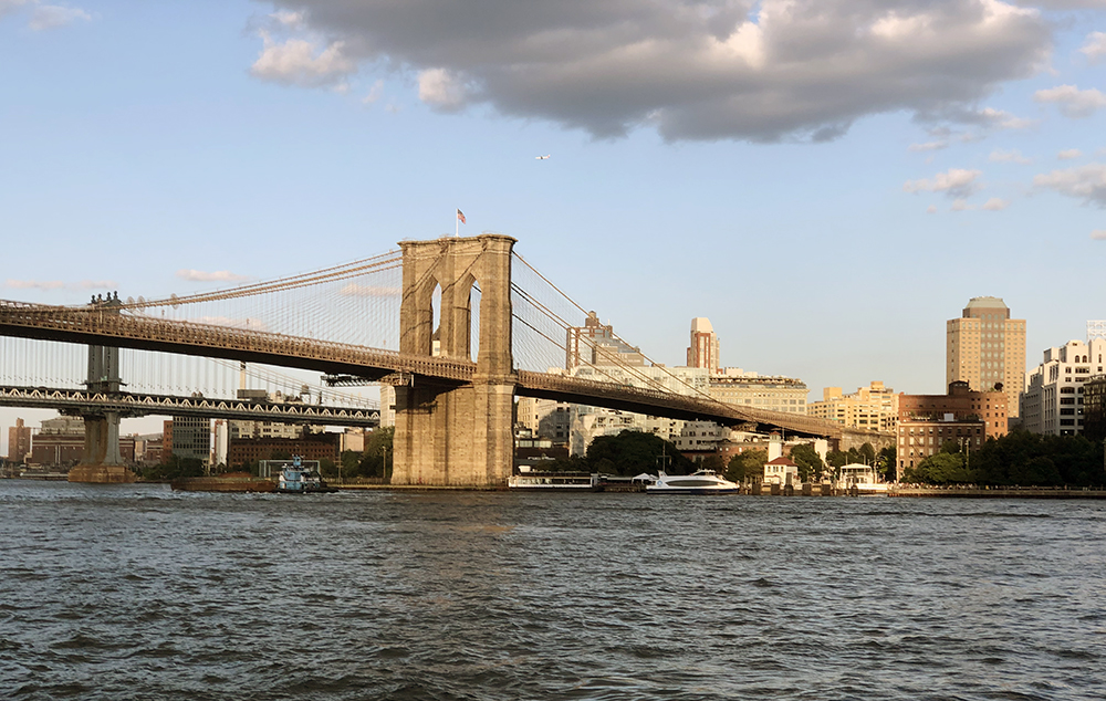 South Street Seaport view of bridges in downtown NYC