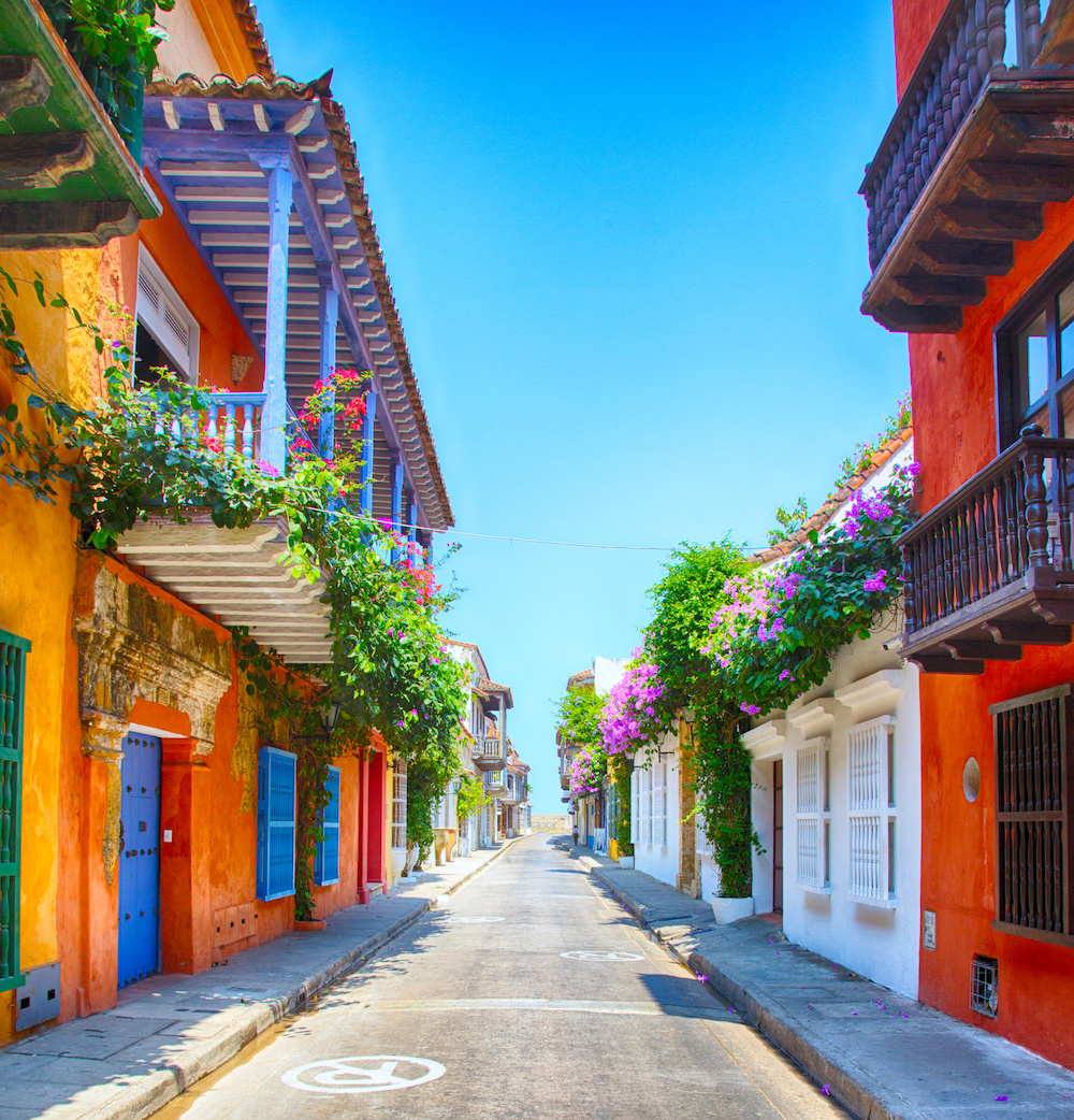 The colorful streets of Cartagena on day 5 of the luxury Cartagena travel itinerary