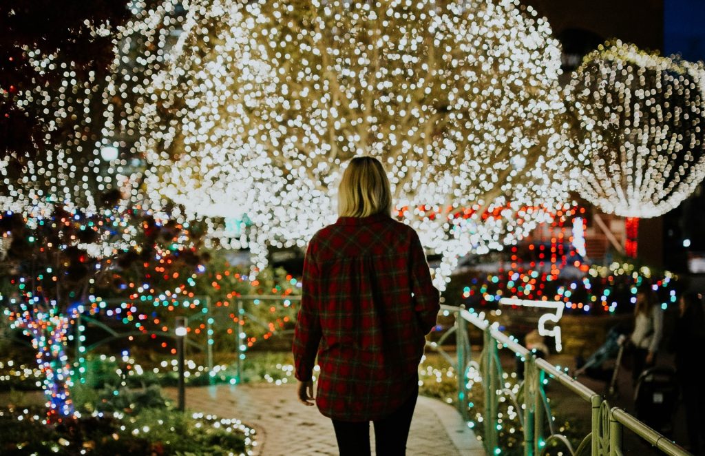 Christmas lights display outside