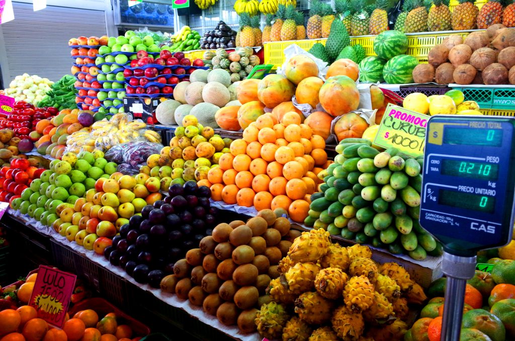 market with produce in Bogota