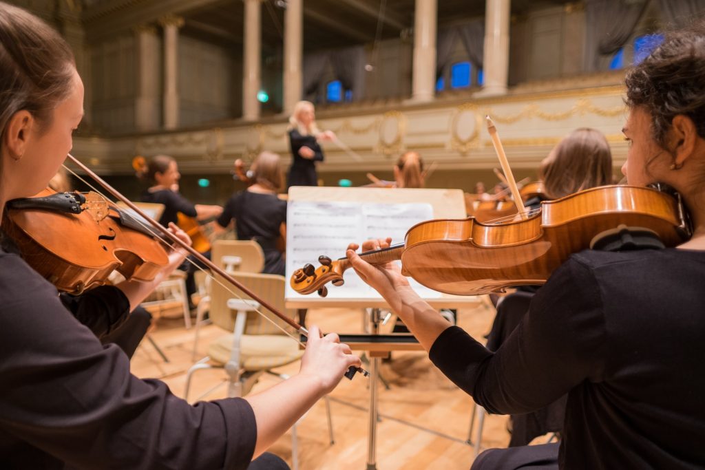 symphony practicing for concert