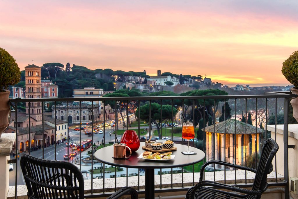 47 Circus rooftop restaurant in Rome with great view of the skyline