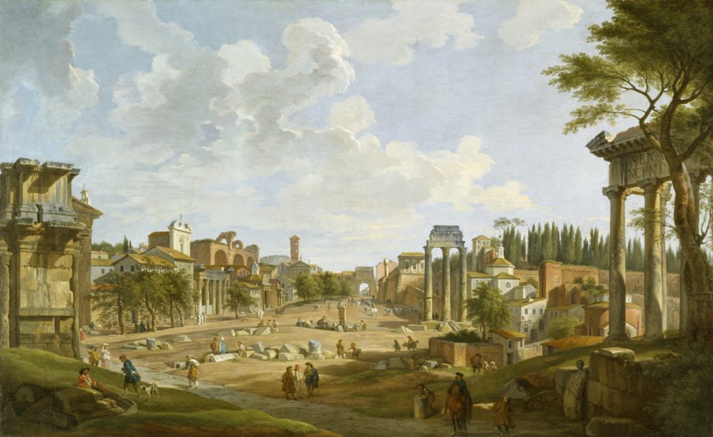 Historic painting of the Roman Forum