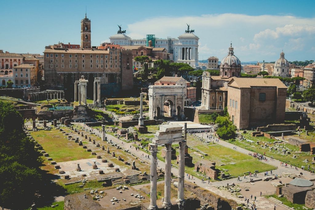 Aerial view of Roman Forum
