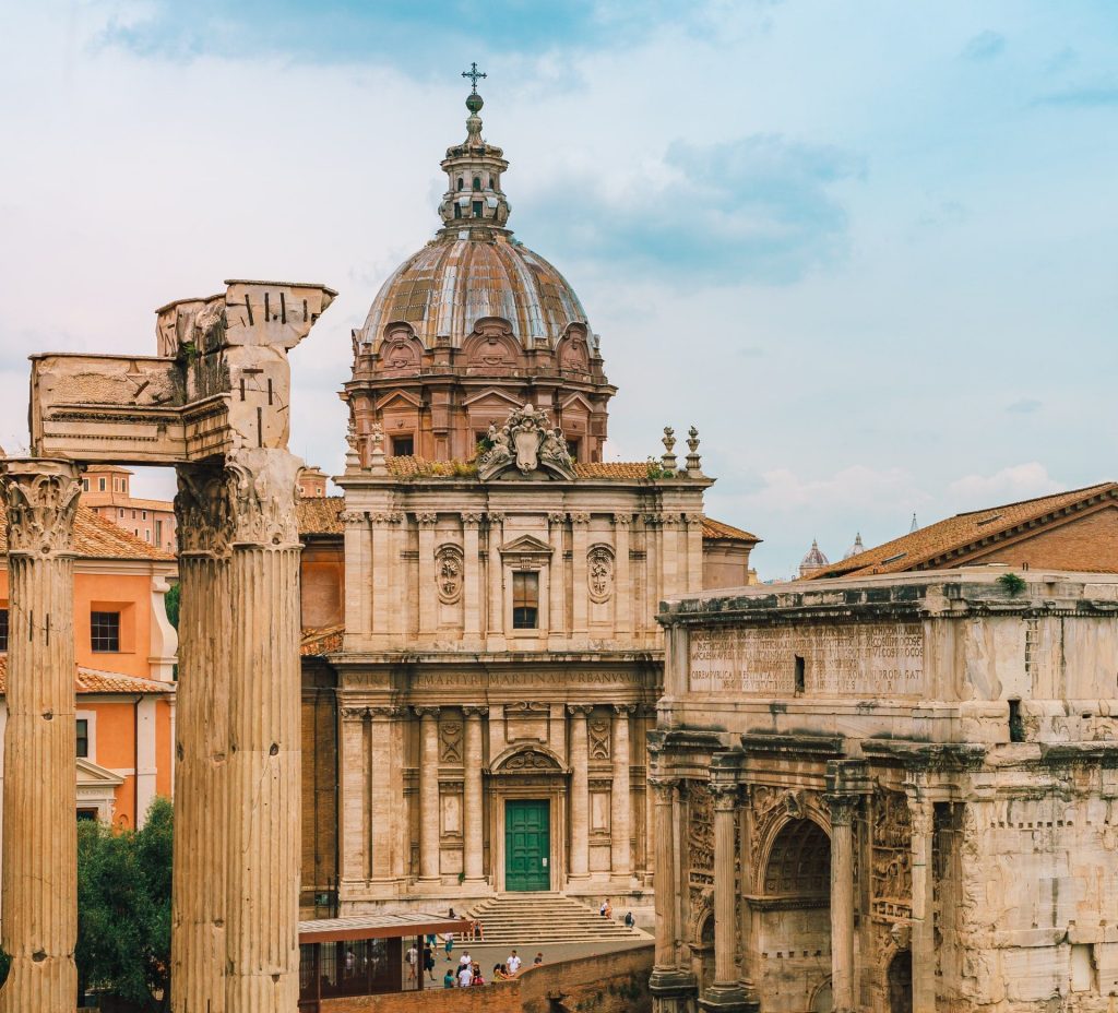 Roman Forum with basilica view