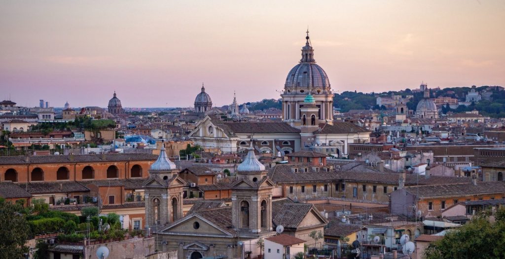 Roman cityscape with rooftop views