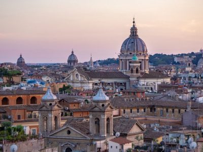 Roman cityscape with rooftop views