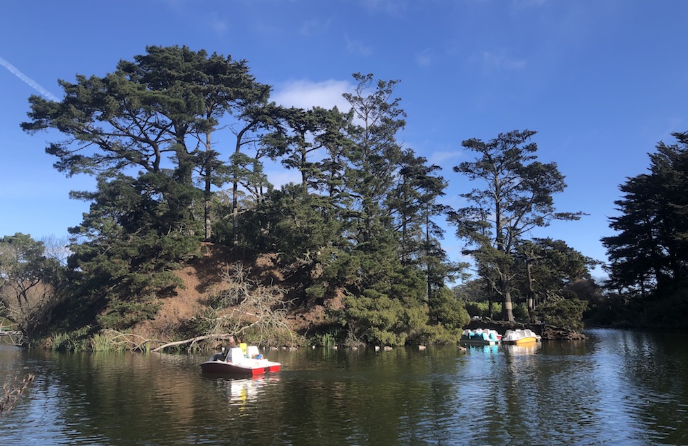 Boating on Stow Lake