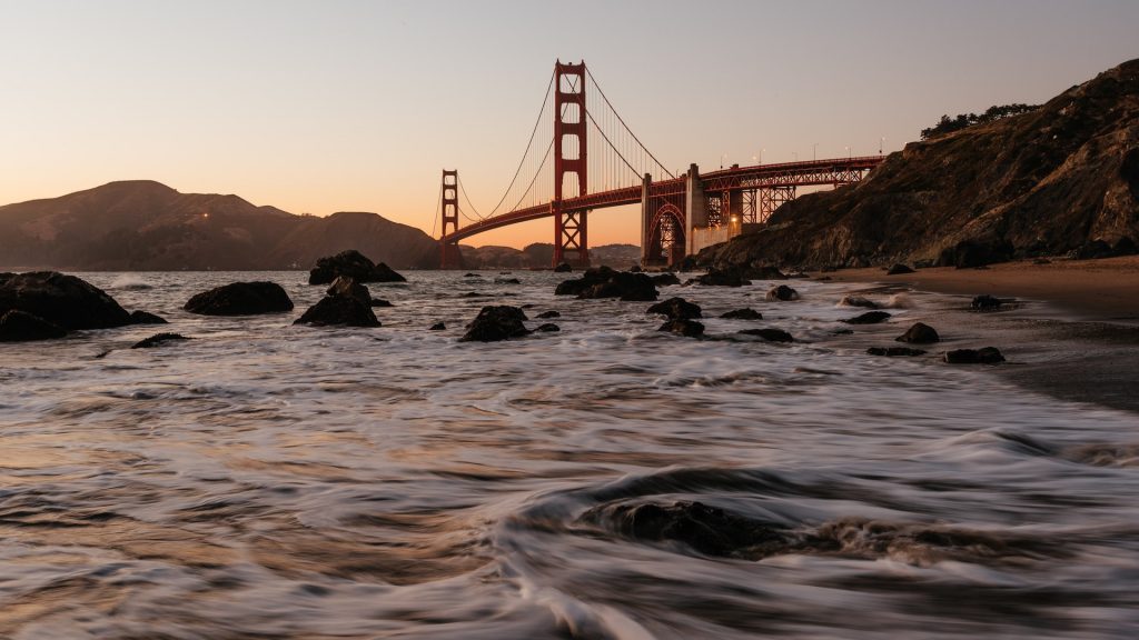 Sunset seen from Marshall's Beach in SF