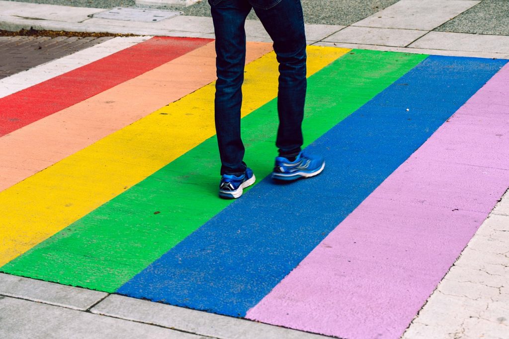 LGBTQ rainbow crosswalk for PRIDE