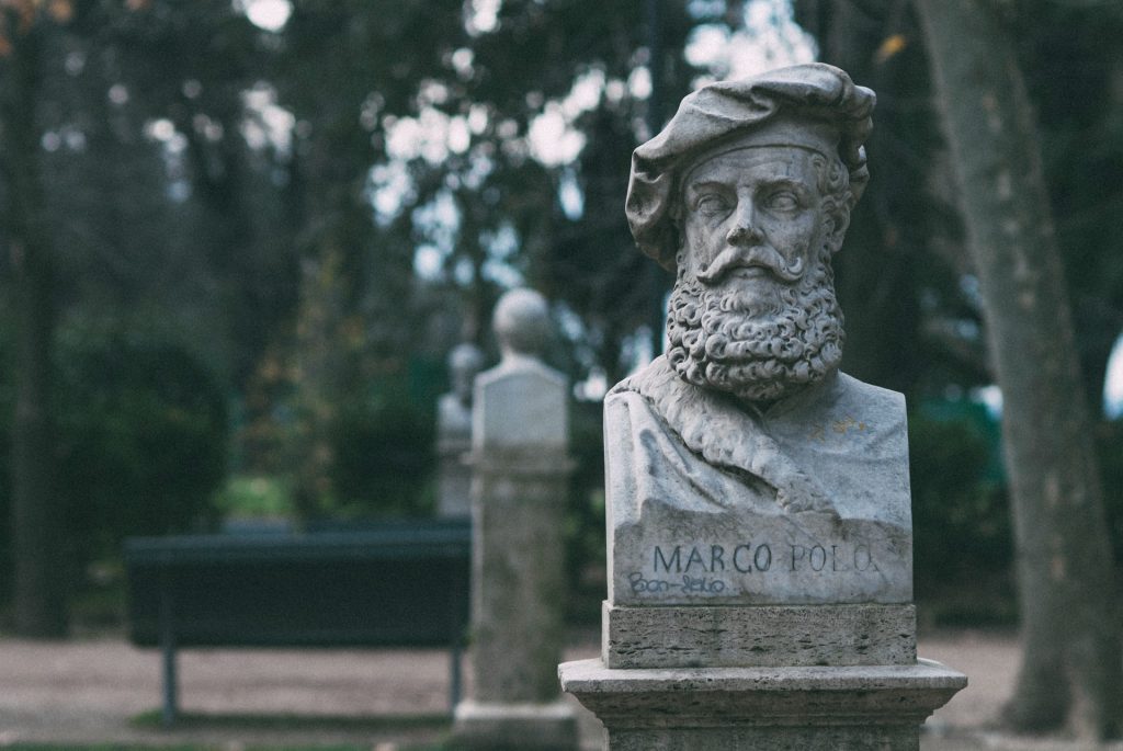 statue in a Roman park