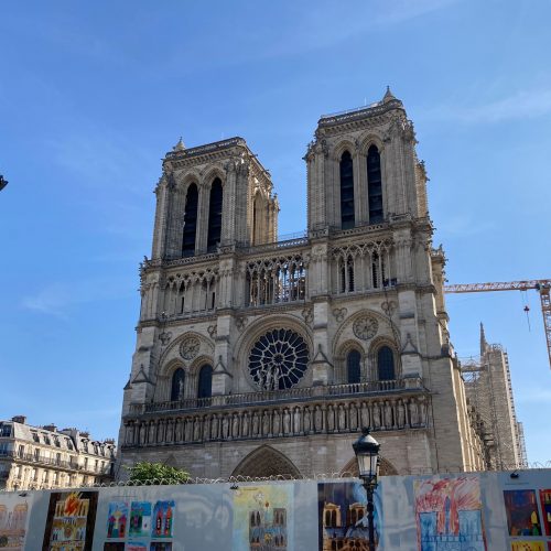Notre Dame being rebuilt