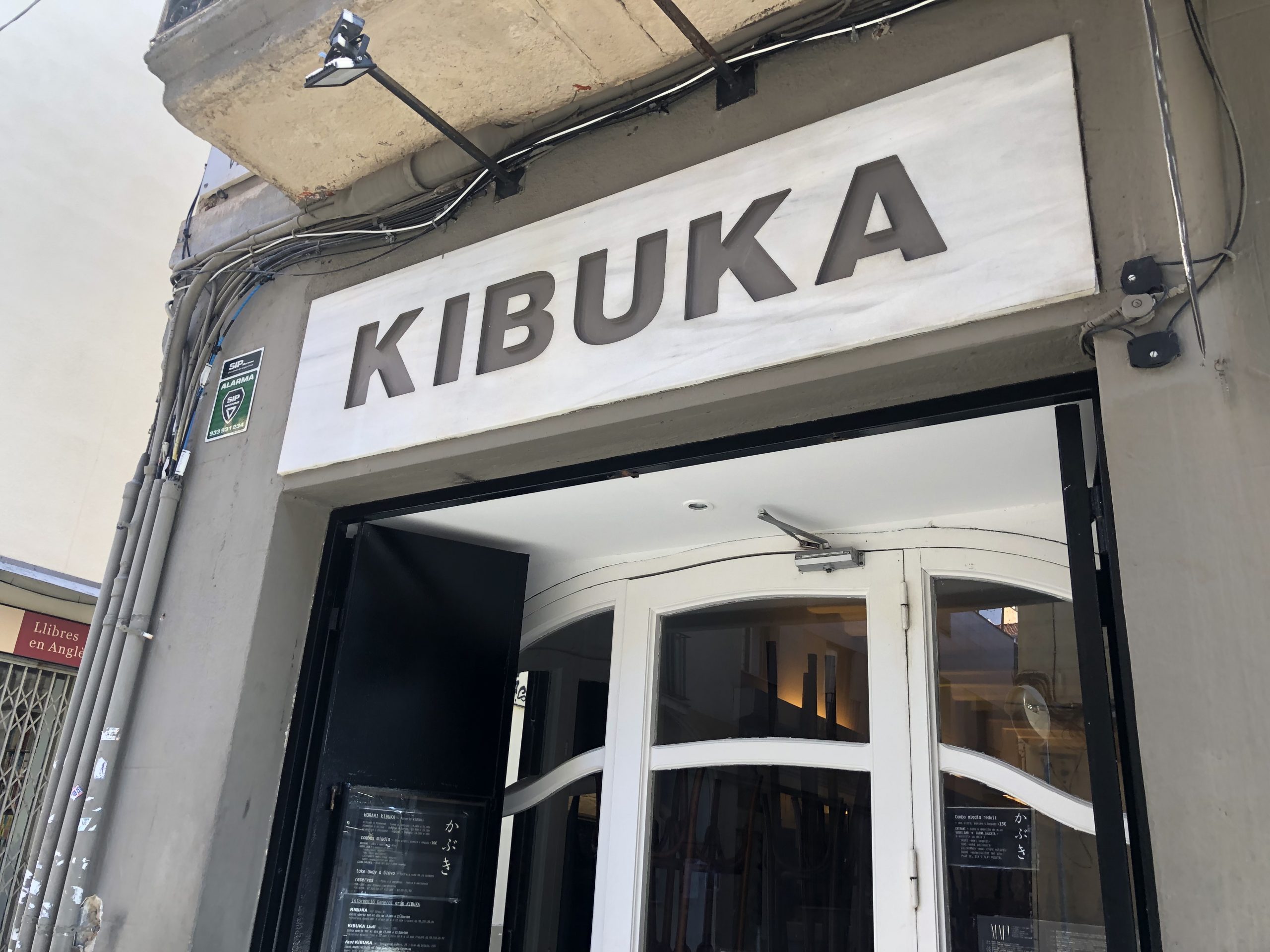 Kibuka restaurant sign in Gràcia