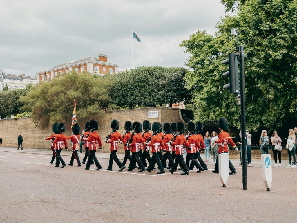 Guards in uniform in England