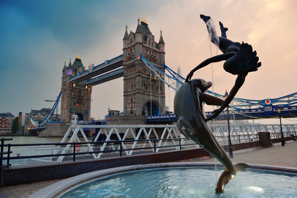 Tower Bridge and statue