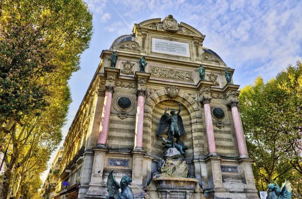 Fontaine Saint Michel on Latin Quarter walking tour in Paris