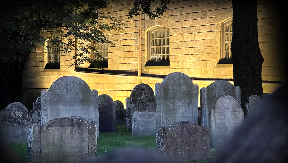 Kings Chapel cemetery on Boston ghost tour