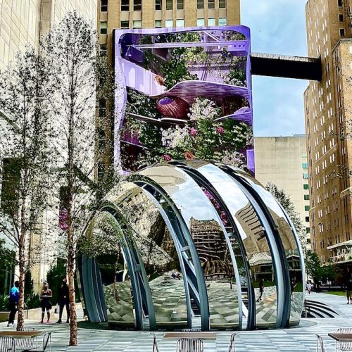 Free public art in Dallas including a sculpture and mural