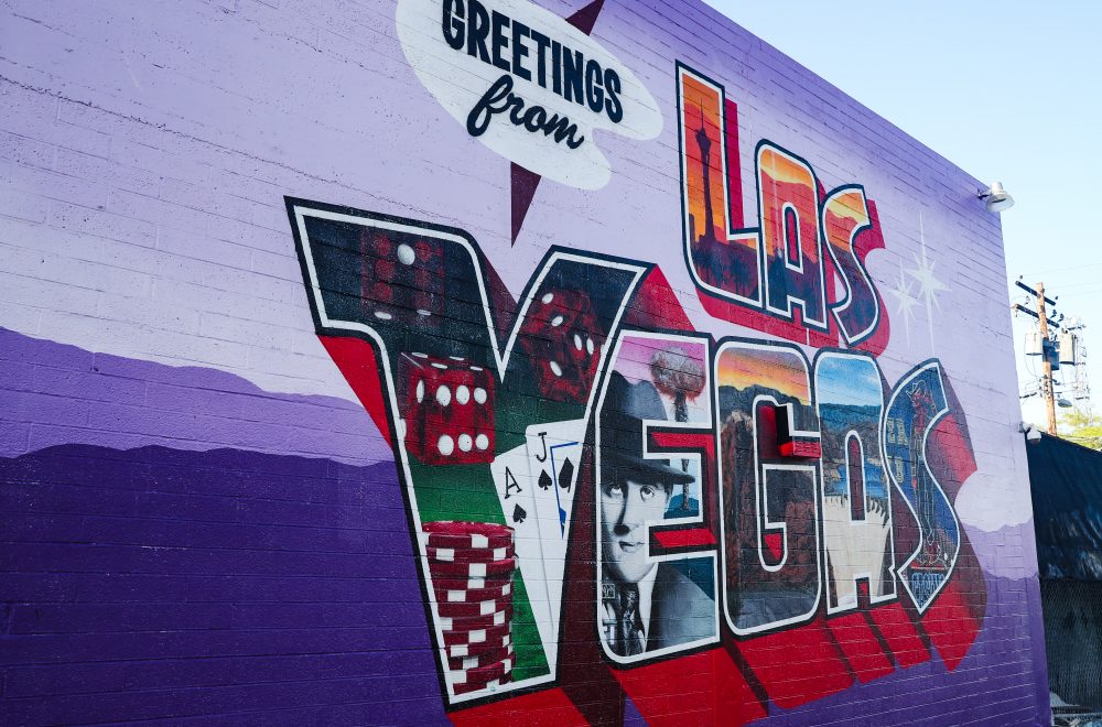 Greetings from Las Vegas sign on Las Vegas Arts District Tour