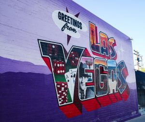 Greetings from Las Vegas sign on Las Vegas Arts District Tour